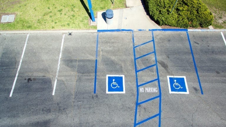 Wheelchair users parking area